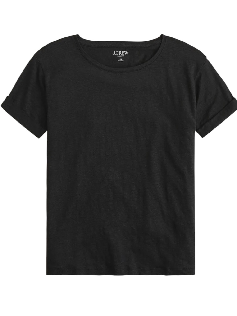 J.Crew 100% Linen Tee Women’s Black Sleeve Scoop Neck T-Shirt Small Minimalist